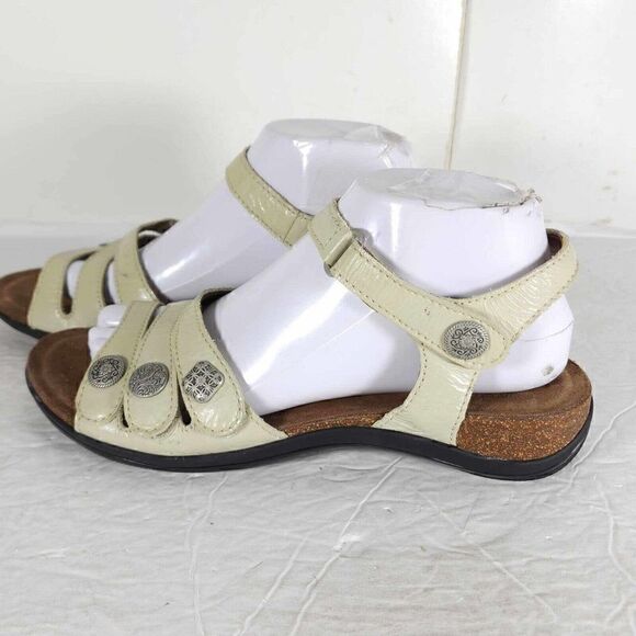 Dansko Women's Jess EU39 US8-8,5 Ivory Leather Strappy Wedge Sandals Shoes - Picture 2 of 13